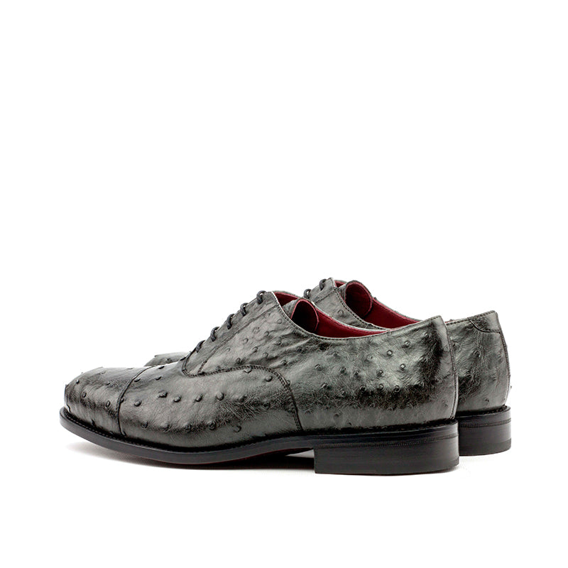 Emanuele Sempre Oxford Ostrich Shoes Grey