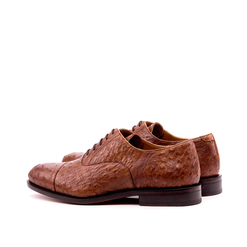 Emanuele Sempre Oxford Ostrich Shoes Med Brown