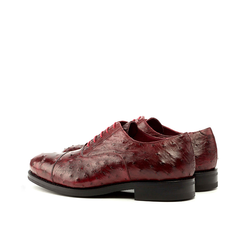 Emanuele Sempre Oxford Ostrich Shoes Red