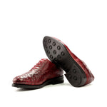 Emanuele Sempre Oxford Ostrich Shoes Red