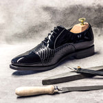 Emanuele Sempre Oxford Python Shoes Black