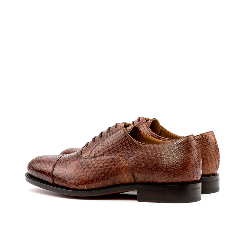 Emanuele Sempre Oxford Python Shoes Med Brown