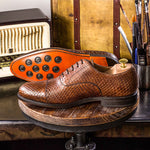 Emanuele Sempre Oxford Python Shoes Med Brown