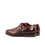 Emanuele Sempre Single Monk Alligator Shoes Burgundy