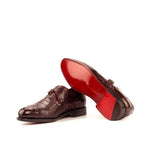 Emanuele Sempre Single Monk Alligator Shoes Burgundy
