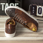 Emanuele Sempre Trainer Ostrich Sneakers Dark Brown/Med Brown