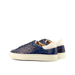 Emanuele Sempre Trainer Ostrich Sneakers Navy/White