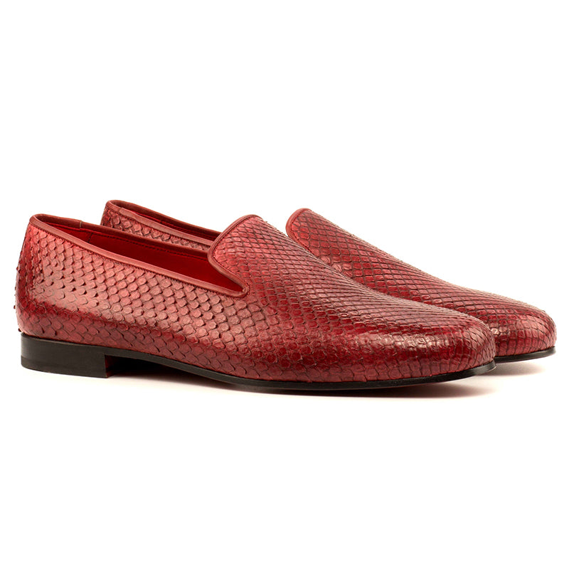 Emanuele Sempre Wellington Python Shoes Red