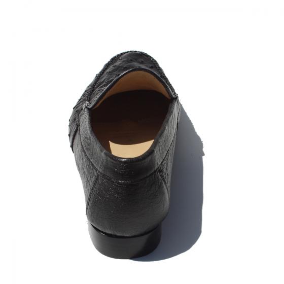 Alan Payne Vitto Genuine Ostrich Loafers Black