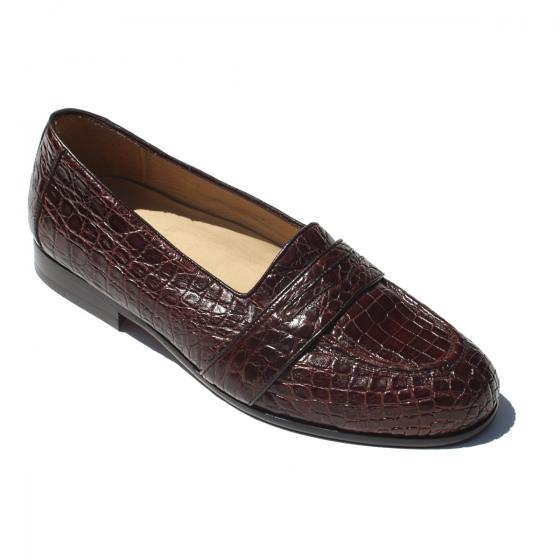 Alan Payne Sandro Genuine Crocodile Loafers Brown