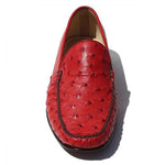 Alan Payne Red Genuine Ostrich Loafers  