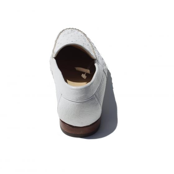 Alan Payne White Genuine Ostrich Loafers  