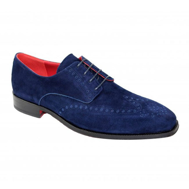 Emilio Franco 185 Wingtip Suede Shoes Navy 