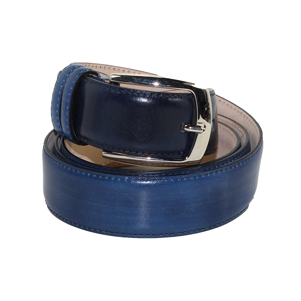 Emilio Franco 201 Leather Belt Ocean Blue