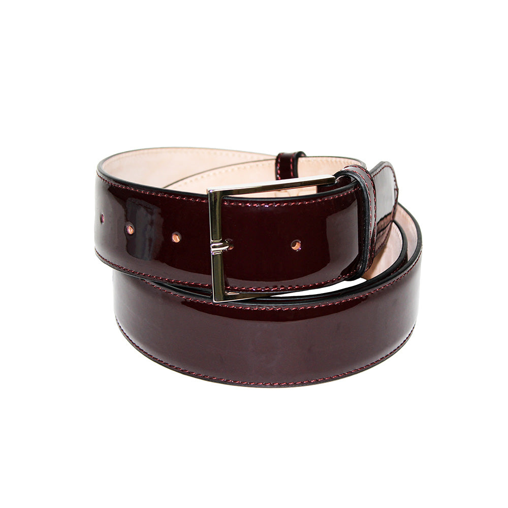 Emilio Franco 203 Patent Belt Burgundy