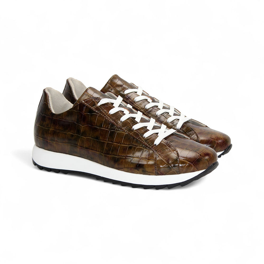 Emilio Franco Alfio Genuine Leather/Crocco Sneakers Green