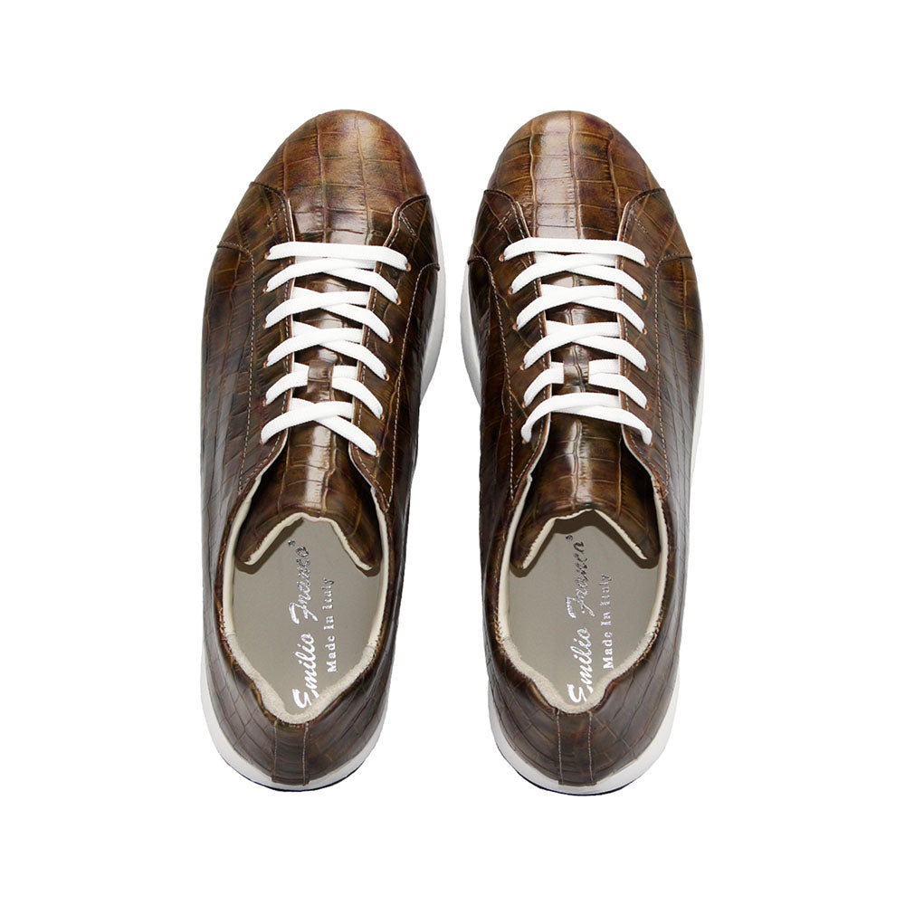 Emilio Franco Alfio Genuine Leather/Crocco Sneakers Green