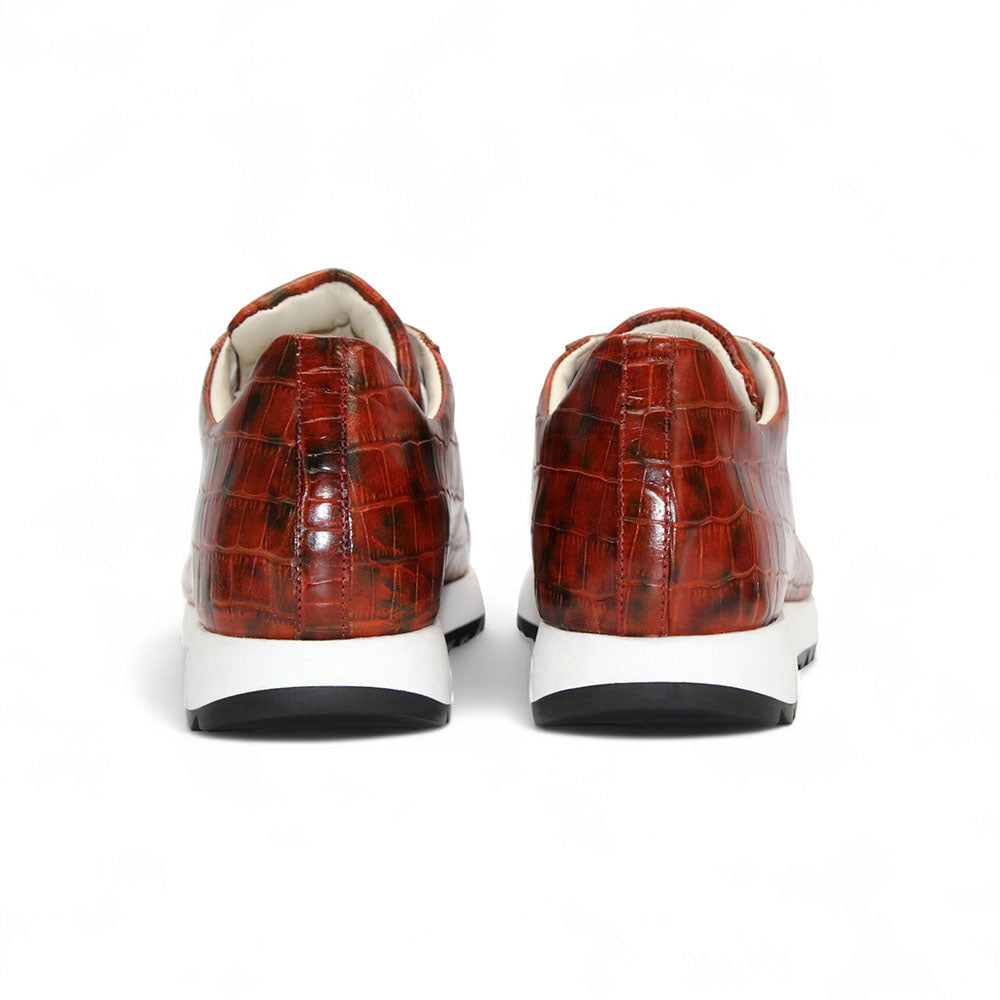 Emilio Franco Alfio Genuine Leather/Crocco Sneakers Rust