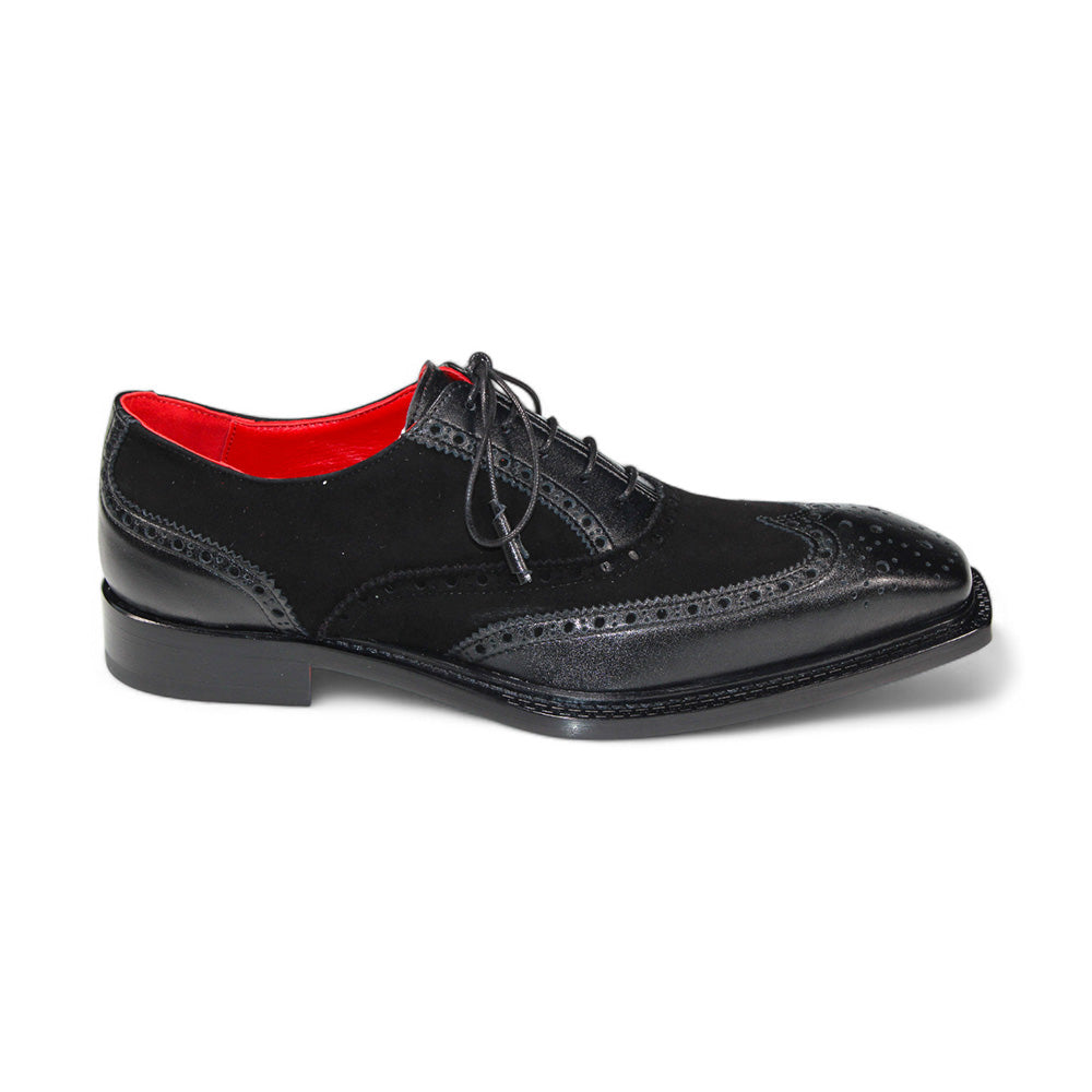 Emilio Franco Antonio Genuine Leather/ Suede Shoes Black