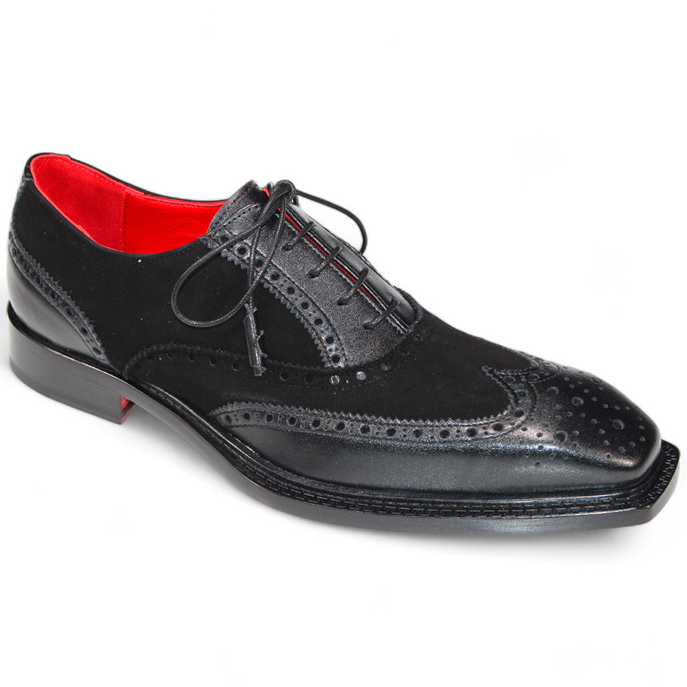 Emilio Franco Antonio Genuine Leather/ Suede Shoes Black