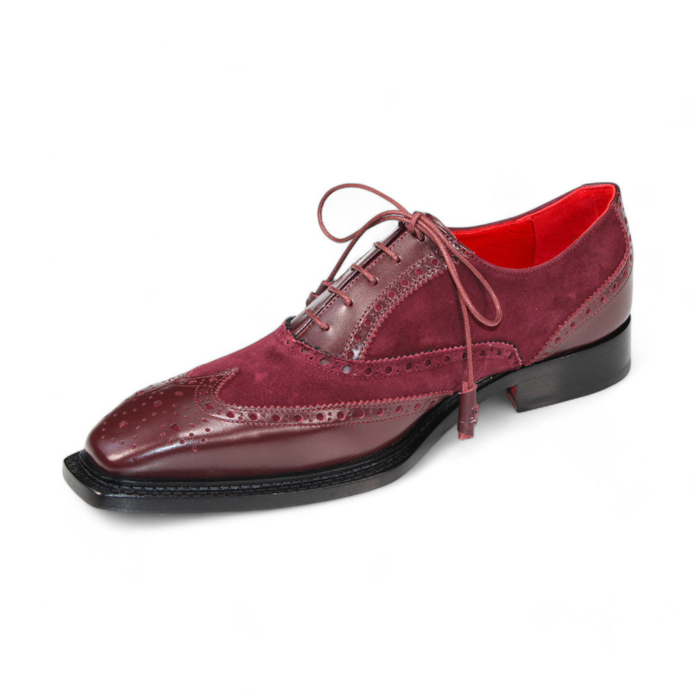 Emilio Franco Antonio Genuine Leather/ Suede Shoes Burgundy