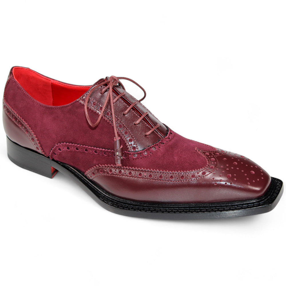 Emilio Franco Antonio Genuine Leather/ Suede Shoes Burgundy
