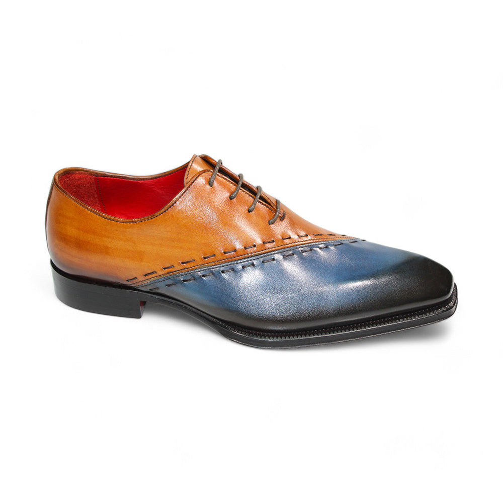 Emilio Franco Arstide Leather Shoes Navy/Cognac
