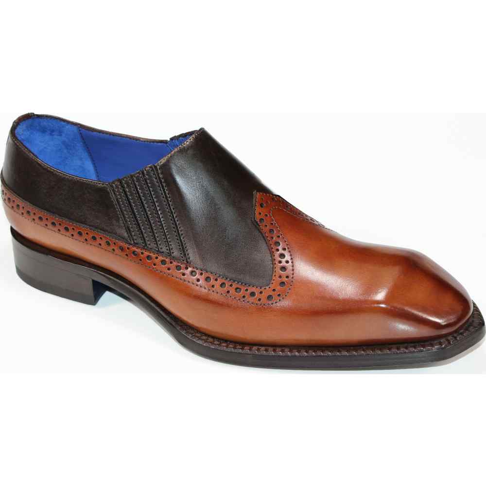 Emilio Franco Brio Genuine Leather Shoes Cognac/ Chocolate