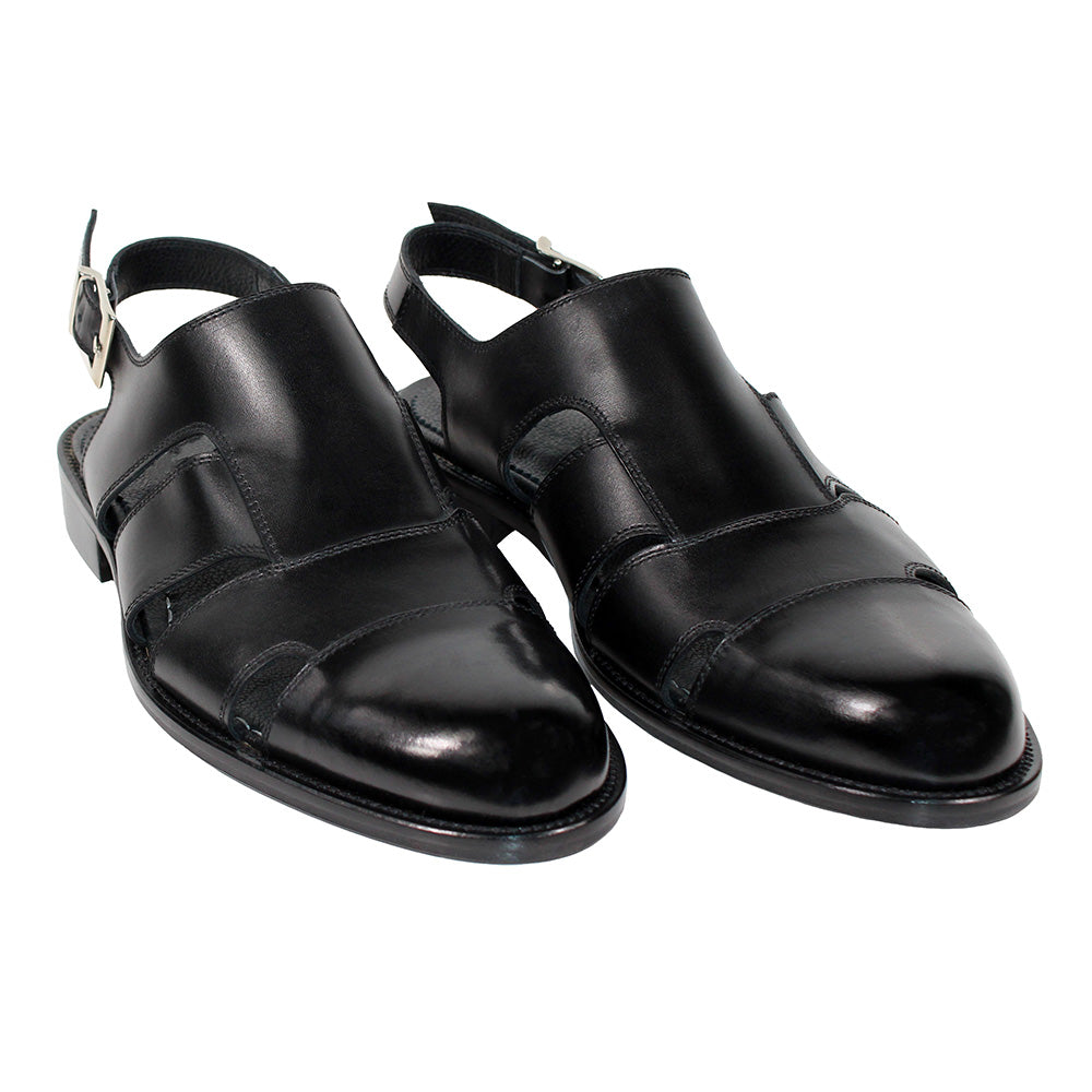Emilio Franco Catania Calfskin Sandals Black
