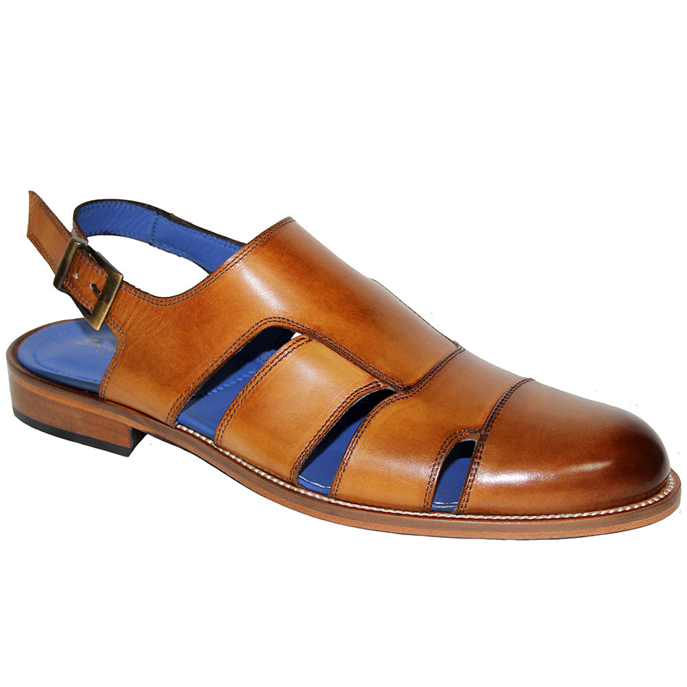 Emilio Franco Catania Calfskin Sandals Cognac