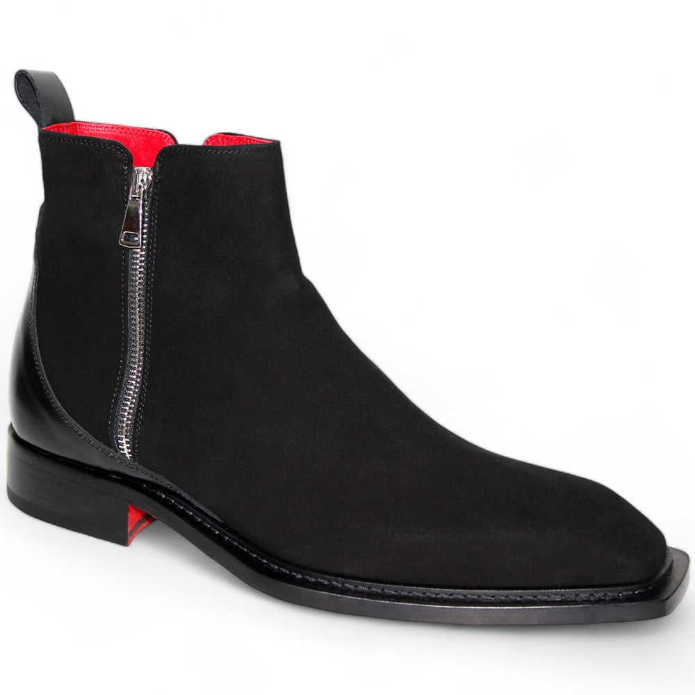 Emilio Franco Cesare Genuine Leather/ Suede Boots Black