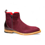 Emilio Franco Cesare Genuine Leather/ Suede Boots Burgundy