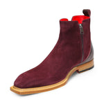 Emilio Franco Cesare Genuine Leather/ Suede Boots Burgundy