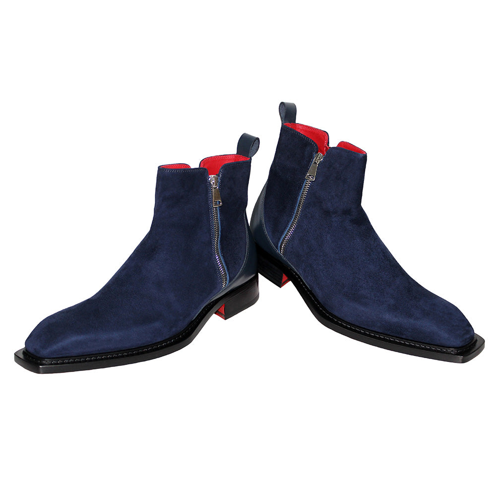 Emilio Franco Cesare Suede Boots Navy
