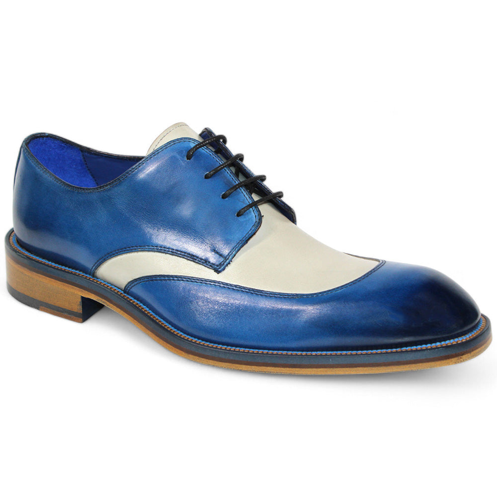 Emilio Franco Cosimo Calfskin Shoes Ocean Blue / Bone