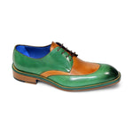 Emilio Franco Cosimo Calfskin Shoes Ocean Green/Cognac