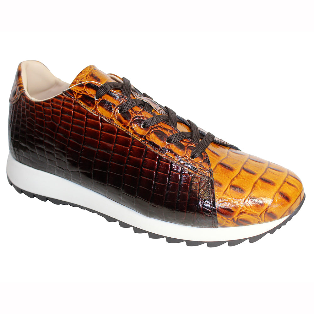 Emilio Franco Cosimo Leather Print Sneakers Brown