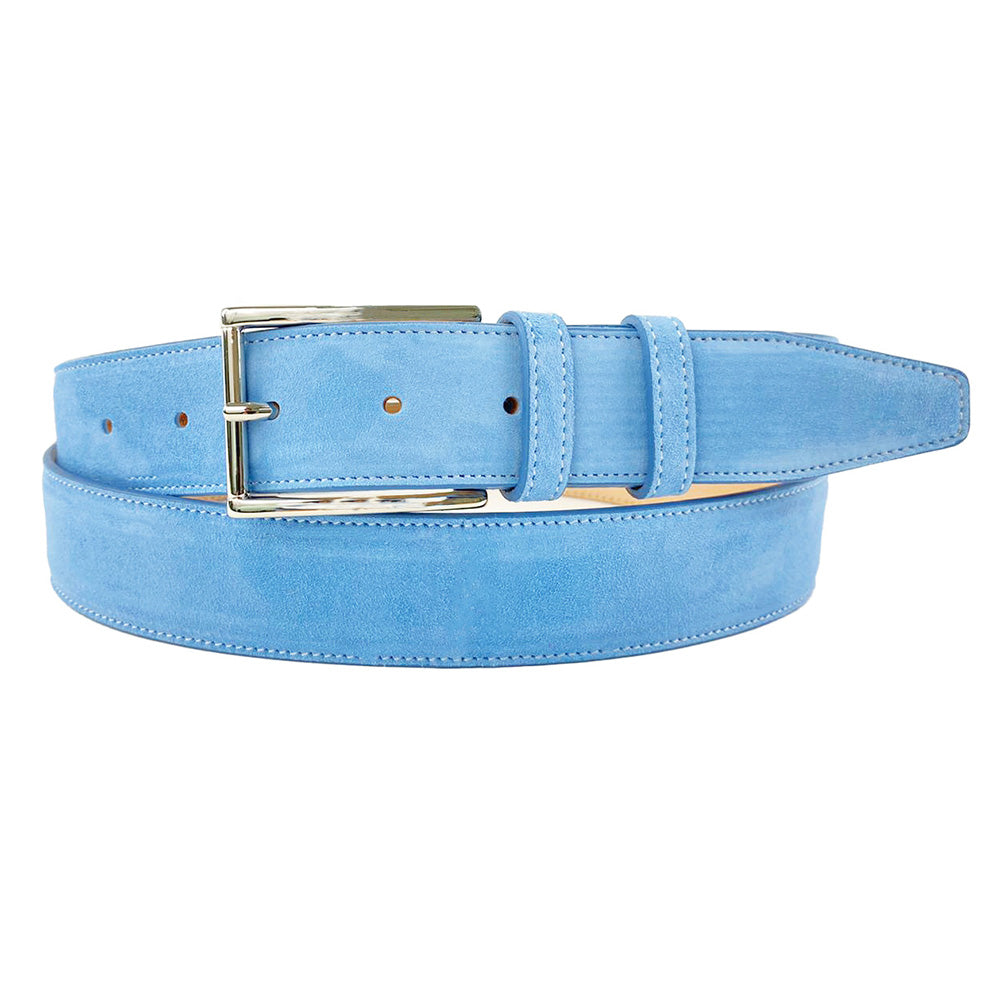 Emilio Franco Couture 202 Suede Belt Light Blue