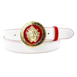 Emilio Franco Couture 204 Velvet Belt White / Red