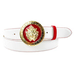 Emilio Franco Couture 206 Suede Belt White / Red