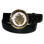 Emilio Franco Couture BL40 Calfskin Belt Black / White-Gold