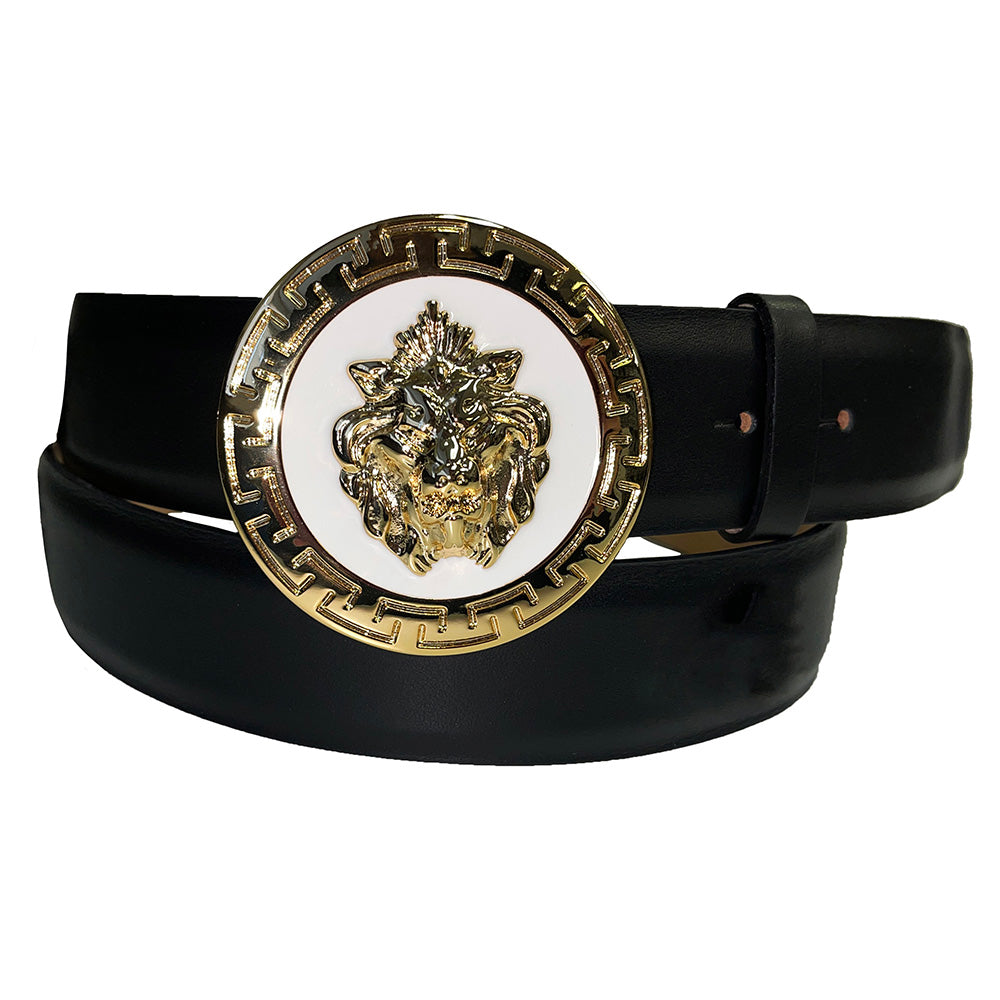 Emilio Franco Couture BL40 Calfskin Belt Black / White-Gold