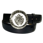 Emilio Franco Couture BL40 Calfskin Belt Black / White-Silver