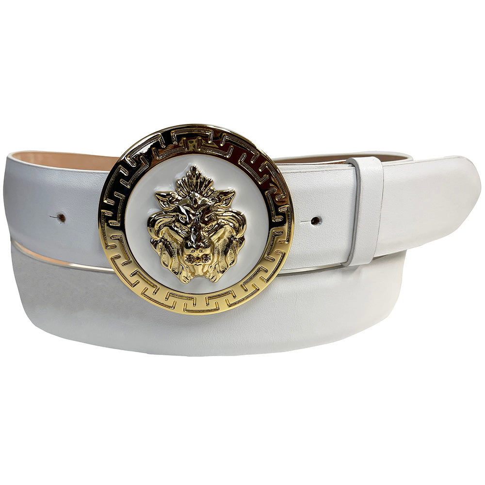 Emilio Franco Couture BL40 Calfskin Belt White / Gold