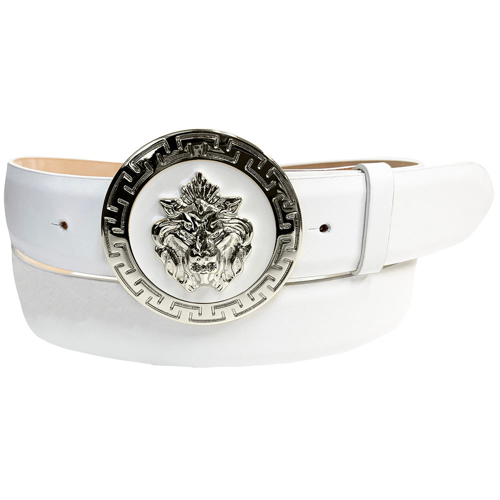 Emilio Franco Couture BL40 Calfskin Belt White / Silver