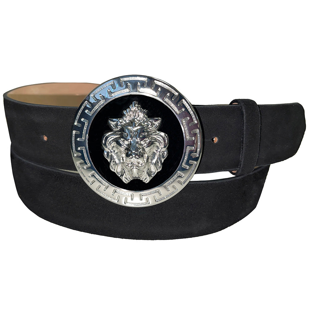 Emilio Franco Couture BL40 Suede Belt Black / Silver