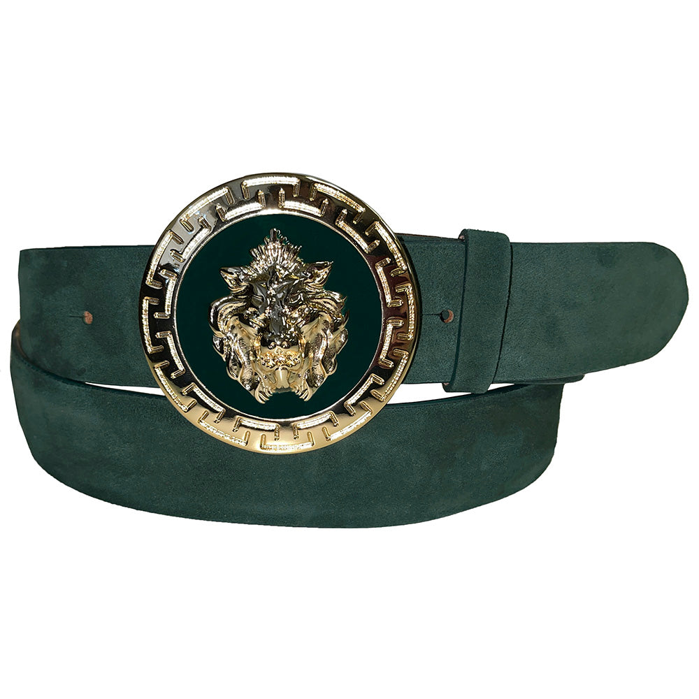 Emilio Franco Couture BL40 Suede Belt Green / Gold
