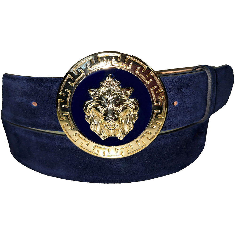 Emilio Franco Couture BL40 Suede Belt Navy / Gold