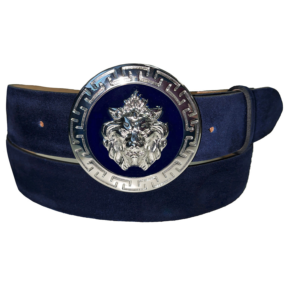 Emilio Franco Couture BL40 Suede Belt Navy / Silver