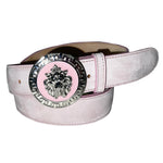 Emilio Franco Couture BL40 Suede Belt Pink / Silver